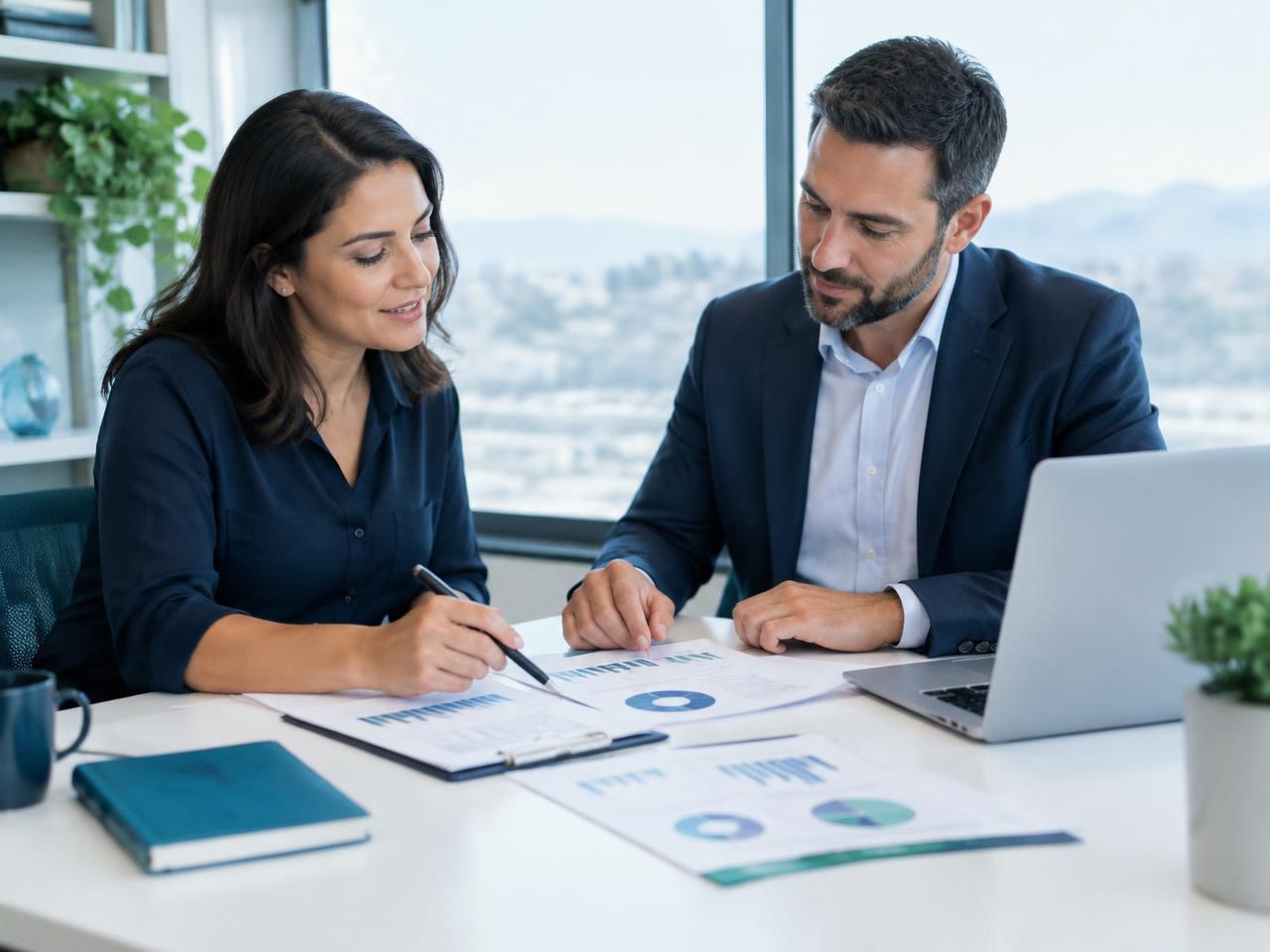 Profissionais analisando resultados financeiros